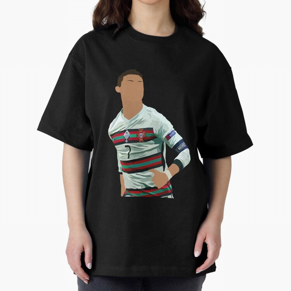 Cristiano Ronaldo Portugal Oversized T-Shirt Follow Every Goal of FIFA World Cup 2026 USA Canada Mexico Spirit, Featuring England, Cristiano Ronaldo, Football Passion, Legendary Performances, Festival Vibes and Supporter Community; Great for Watch