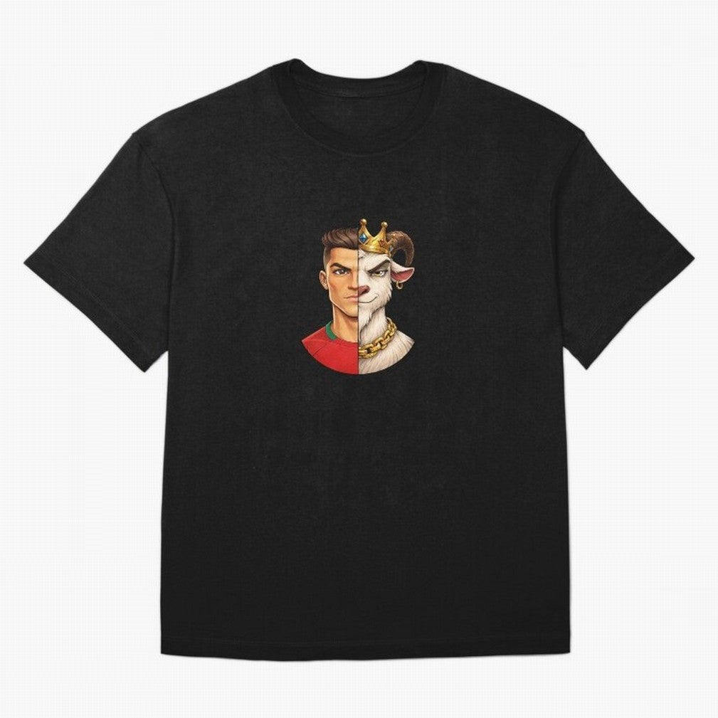 Half Man Half Goat - Cristiano Ronaldo Oversized T-Shirt Cheer for Match Day Hype around FIFA World Cup 2026 Group Stage, CR7, Spain and Netherlands, Champion Mindset, Group Stage Buzz, Knockout Tension and Passionate Fan Culture; Ideal for