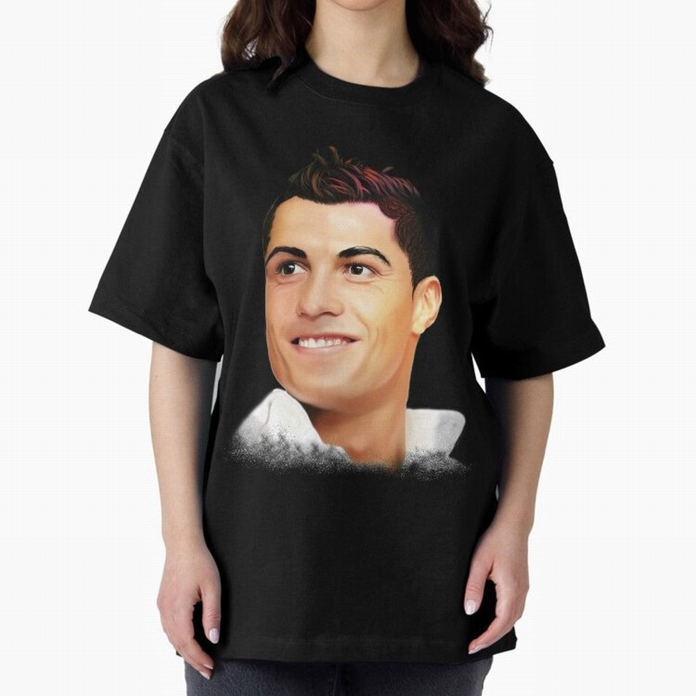 Cristiano Ronaldo CR7 | Digital Painting Oversized T-Shirt Represent Fans Who Live for Global Football Passion for FIFA World Cup 2026 Group Stage, Filled with Cristiano Ronaldo, Haaland and CR7, Germany, Match Day Excitement, Supporter Culture,