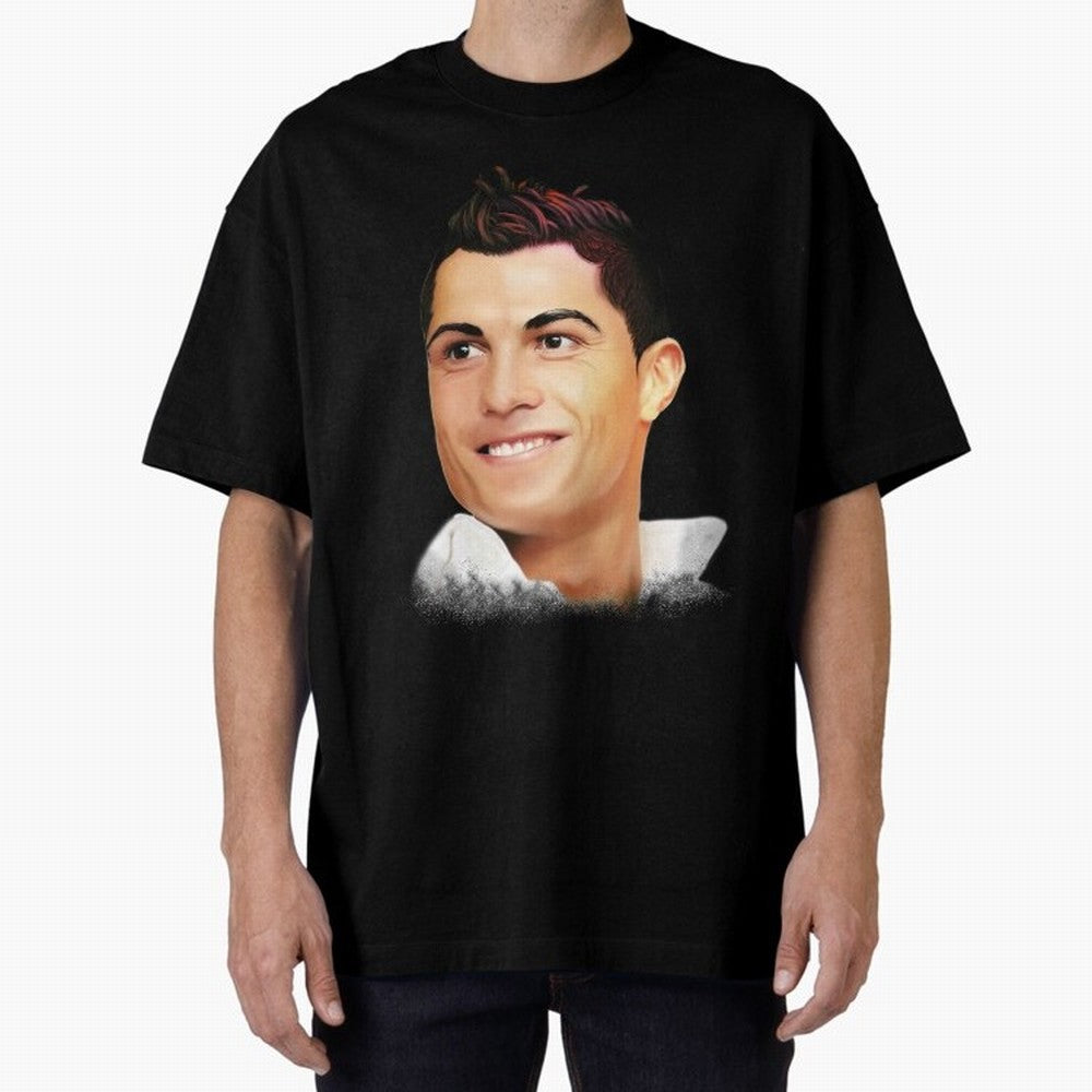 Cristiano Ronaldo CR7 | Digital Painting Oversized T-Shirt Represent Fans Who Live for Global Football Passion for FIFA World Cup 2026 Group Stage, Filled with Cristiano Ronaldo, Haaland and CR7, Germany, Match Day Excitement, Supporter Culture,