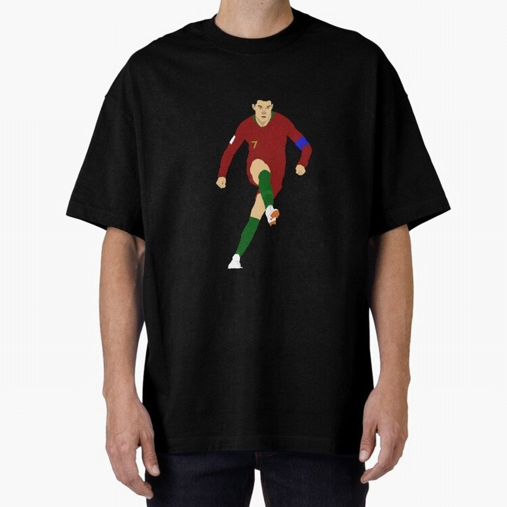 Cristian Ronaldo Design - Portugal - Real Madrid - Illustration - Cartoon - T-Shirt - Shirt - Sticker - Phone Case - CR7 Oversized T-Shirt Show Your Love for the FIFA World Cup 2026 Journey through Mbappe Highlights, England, France and Netherlands