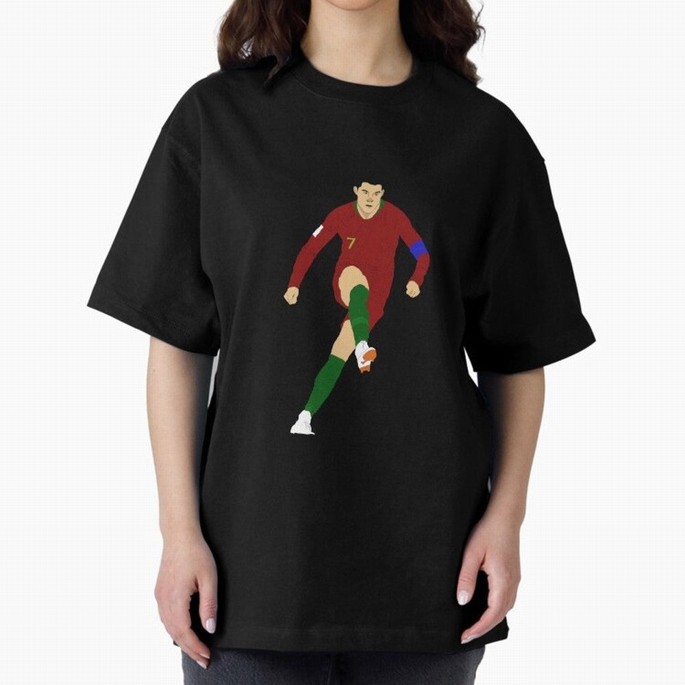 Cristian Ronaldo Design - Portugal - Real Madrid - Illustration - Cartoon - T-Shirt - Shirt - Sticker - Phone Case - CR7 Oversized T-Shirt Show Your Love for the FIFA World Cup 2026 Journey through Mbappe Highlights, England, France and Netherlands