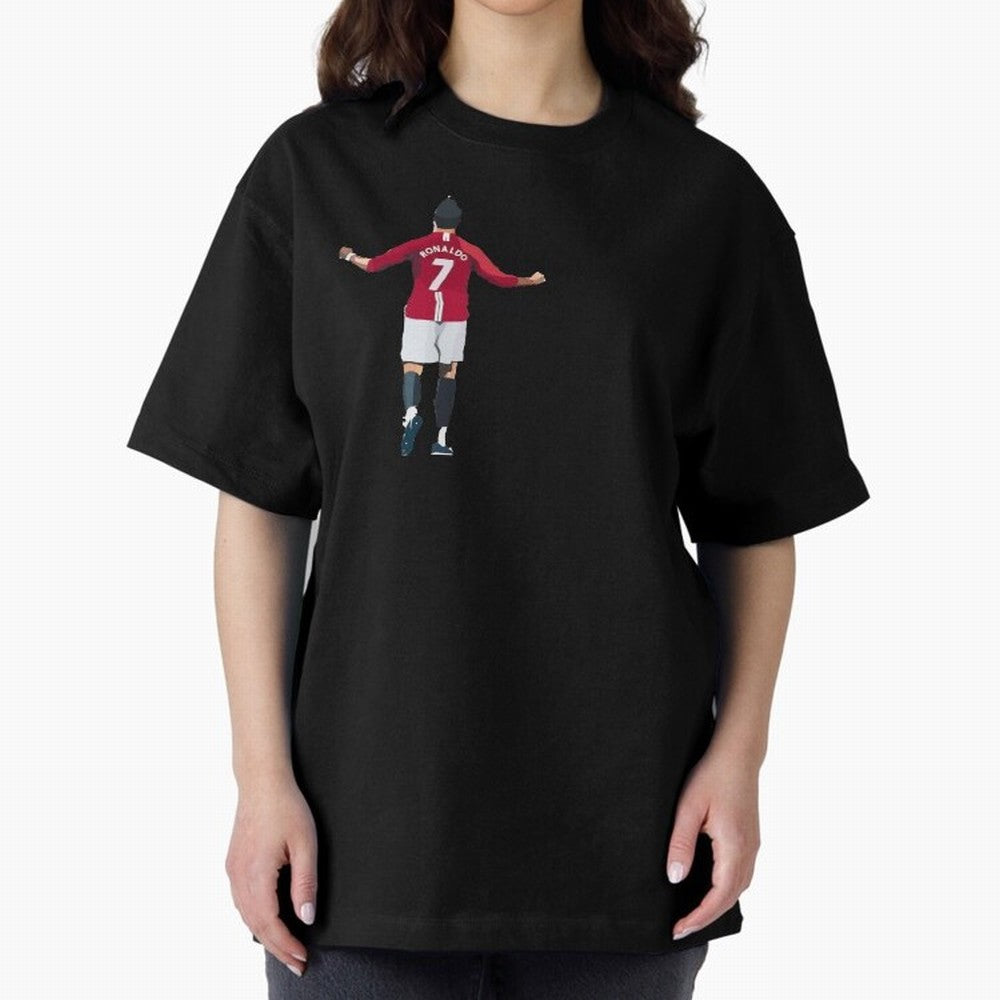 Cristiano Ronaldo CR7 Oversized T-Shirt Spotlight FIFA World Cup 2026 Group Stage Spirit, Highlighting Argentina, Messi and Cristiano Ronaldo, Classic Soccer Heritage, Championship Pressure, Fan Loyalty and International Pride; Made for Collectors