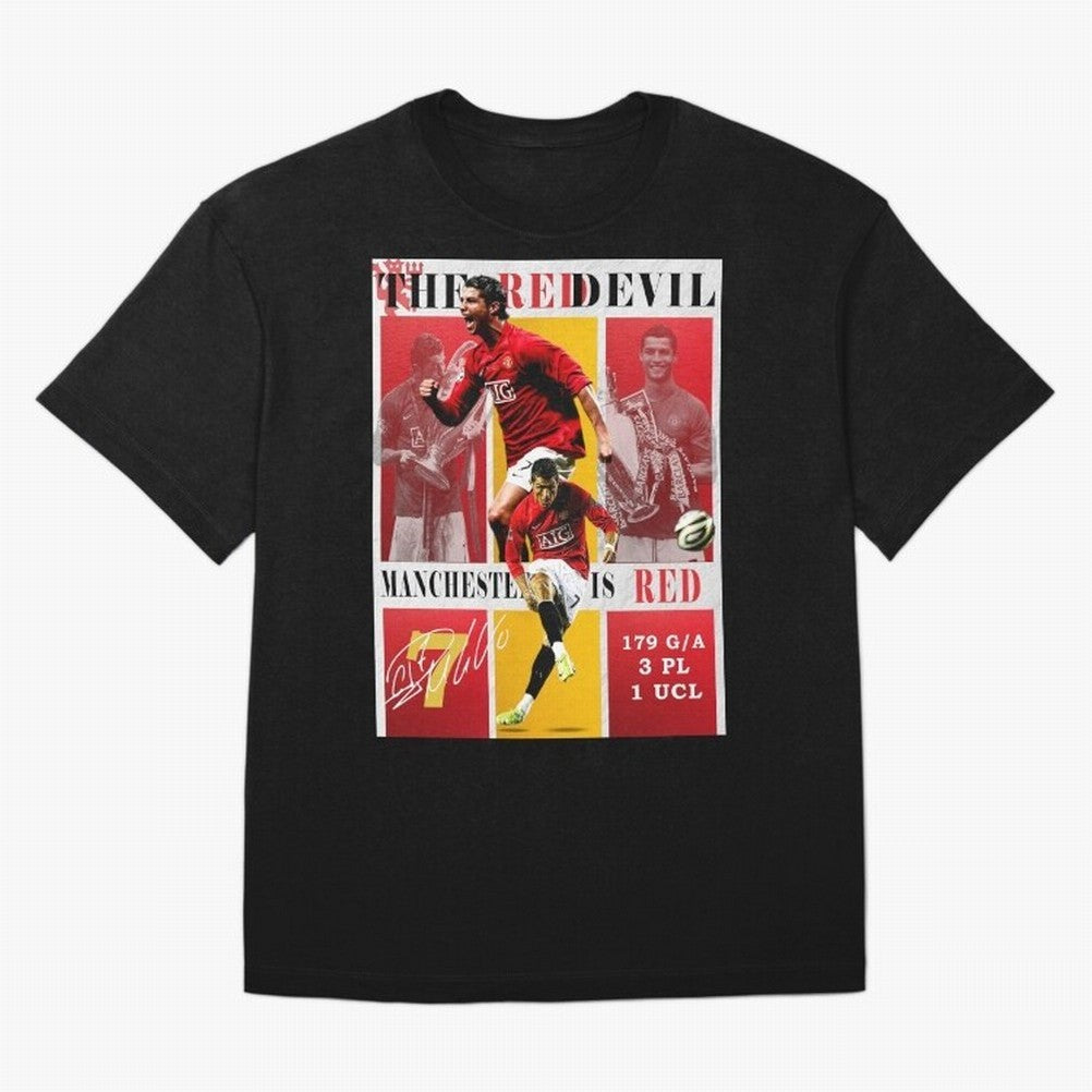 Cristiano Ronaldo 2008 Manchester United Poster Oversized T-Shirt Keep Football History Alive during FIFA World Cup 2026 Spirit, Featuring France and Portugal, Messi, CR7 and Mbappe, Soccer Culture, Superstar Moments, National Team Dreams and