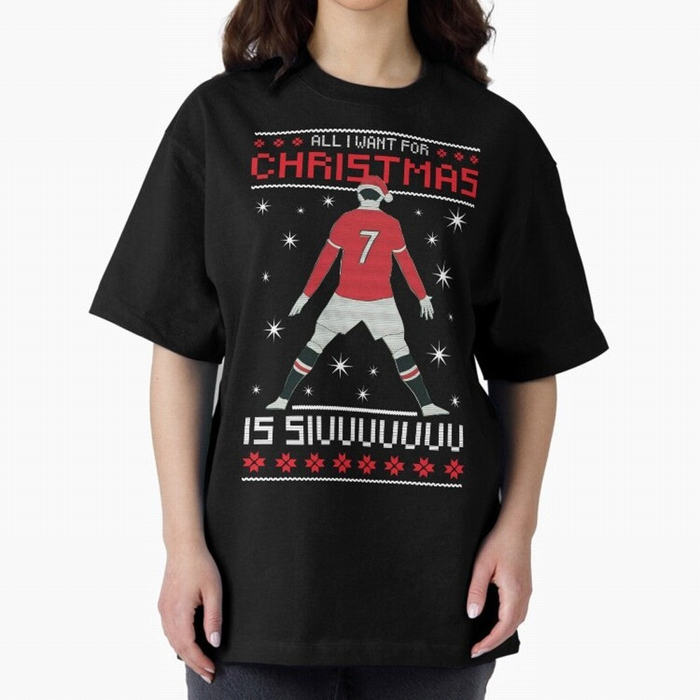 ALL I WANT FOR CHRISTMAS IS SIU Oversized T-Shirt Celebrate the Next Chapter of FIFA World Cup 2026 USA Canada Mexico Spirit, Capturing Argentina and Brazil, CR7 and Messi, Soccer Culture, Superstar Moments, National Team Dreams and Competitive