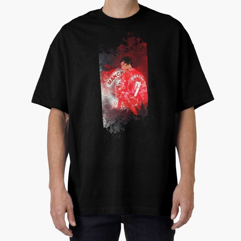 Ronaldo Illustration 003 Oversized T-Shirt Bring Retro Soccer Energy to FIFA World Cup 2026 Group Stage Centered on Haaland and Mbappe, Argentina Energy, Classic Soccer Heritage, Championship Pressure, Fan Loyalty and International Pride; Ideal for
