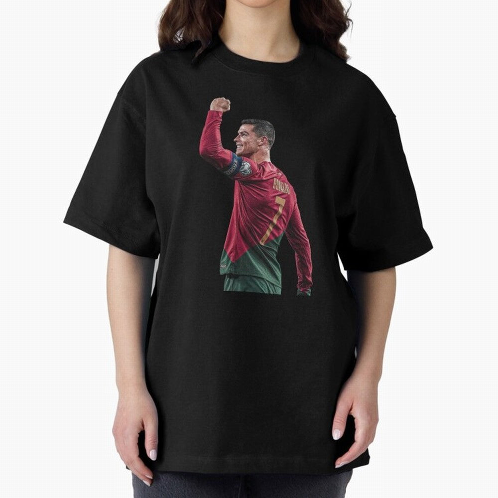 Cristiano Ronaldo Oversized T-Shirt Share the Excitement of the FIFA World Cup 2026 USA Canada Mexico Journey through CR7 Highlights, Argentina and Brazil Pride, Vintage Soccer Flavor, Modern Football Stars, National Flags and Final Night Emotion;