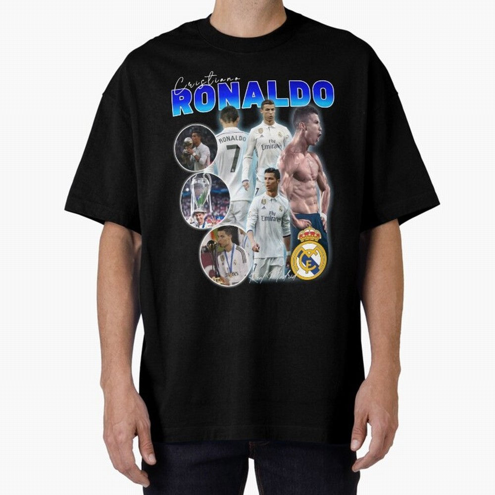 Cristiano Ronaldo Bootleg Oversized T-Shirt Step into FIFA World Cup 2026 Group Stage for Fans of Haaland and Mbappe and Portugal, Bringing Classic Soccer Heritage, Championship Pressure, Fan Loyalty and International Pride; Made for Die Hard