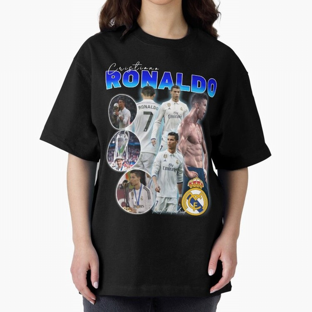 Cristiano Ronaldo Bootleg Oversized T-Shirt Step into FIFA World Cup 2026 Group Stage for Fans of Haaland and Mbappe and Portugal, Bringing Classic Soccer Heritage, Championship Pressure, Fan Loyalty and International Pride; Made for Die Hard