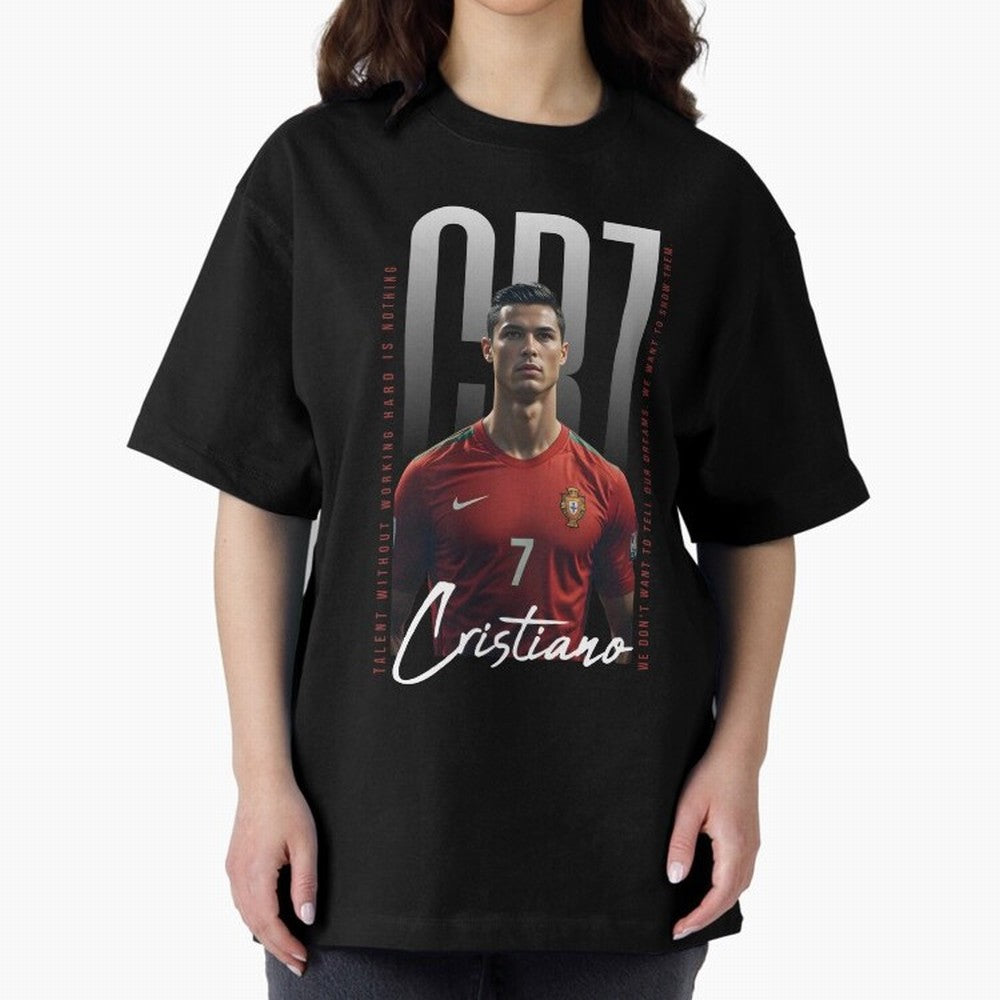 Cristiano Ronaldo Oversized T-Shirt Celebrate Fan Favorites in FIFA World Cup 2026 for Fans of CR7 and Messi and Germany, Bringing Goal Celebration Energy, Supporter Heritage, Football Icons and Worldwide Tournament Joy; Perfect for Supporters Who