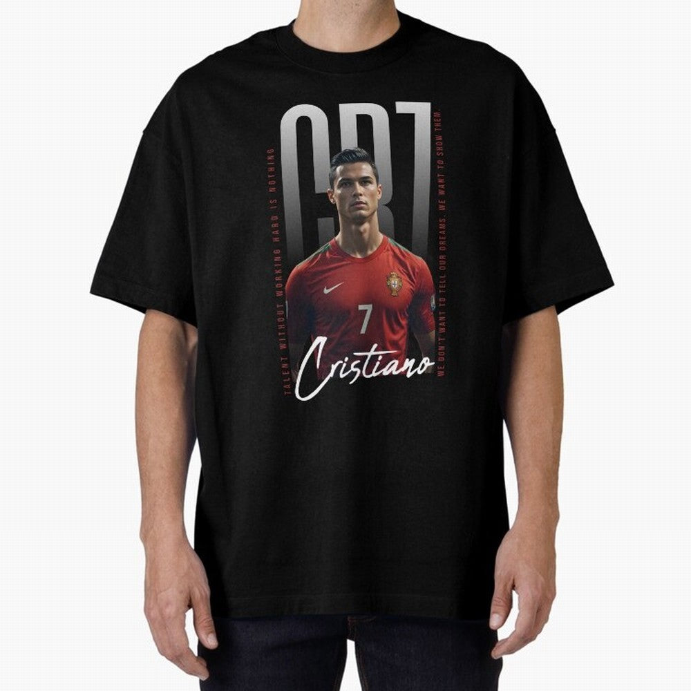 Cristiano Ronaldo Oversized T-Shirt Celebrate Fan Favorites in FIFA World Cup 2026 for Fans of CR7 and Messi and Germany, Bringing Goal Celebration Energy, Supporter Heritage, Football Icons and Worldwide Tournament Joy; Perfect for Supporters Who