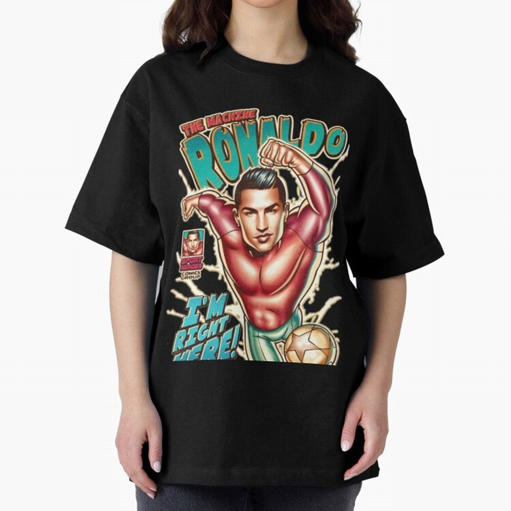 Cristiano Ronaldo The Machine Ronaldo Oversized T-Shirt Carry National Pride through the FIFA World Cup 2026 Journey through Haaland Highlights, England Pride, Retro Football Energy, Iconic Rivalries, Trophy Chase Drama and Stadium Atmosphere;