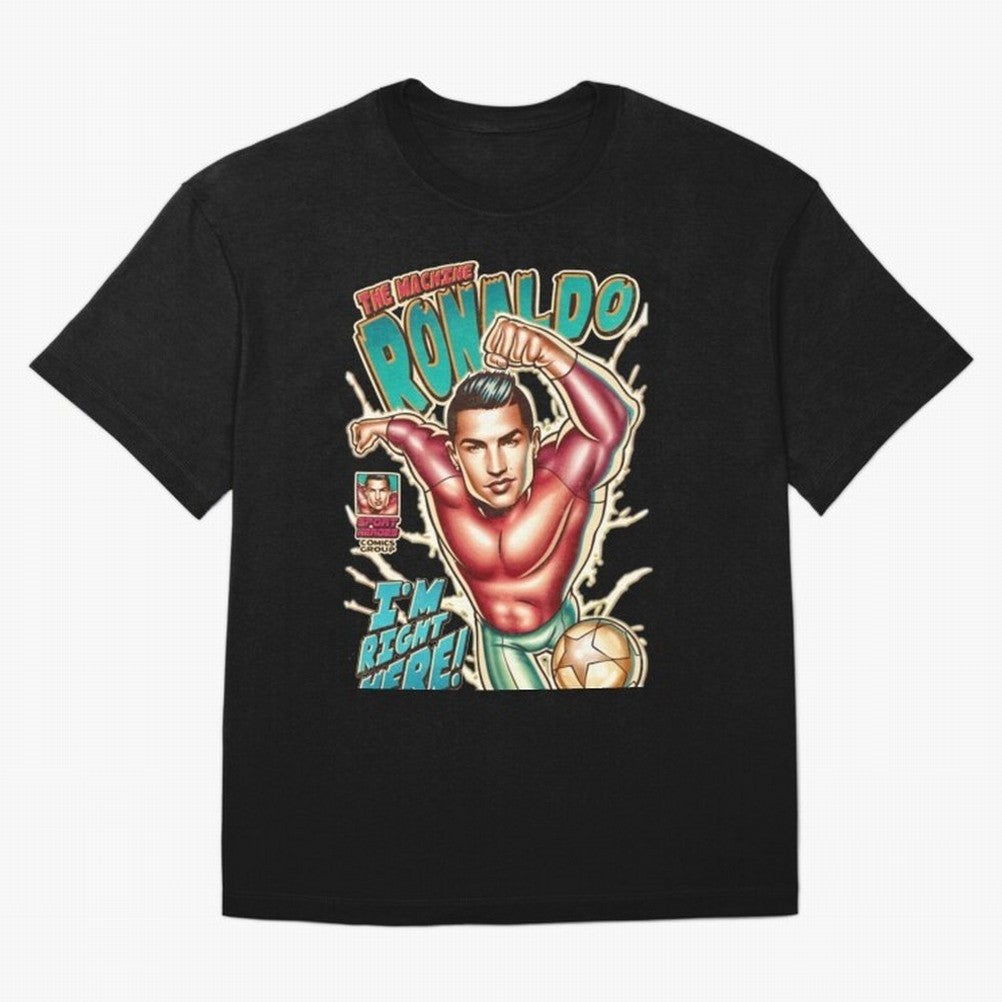 Cristiano Ronaldo The Machine Ronaldo Oversized T-Shirt Carry National Pride through the FIFA World Cup 2026 Journey through Haaland Highlights, England Pride, Retro Football Energy, Iconic Rivalries, Trophy Chase Drama and Stadium Atmosphere;