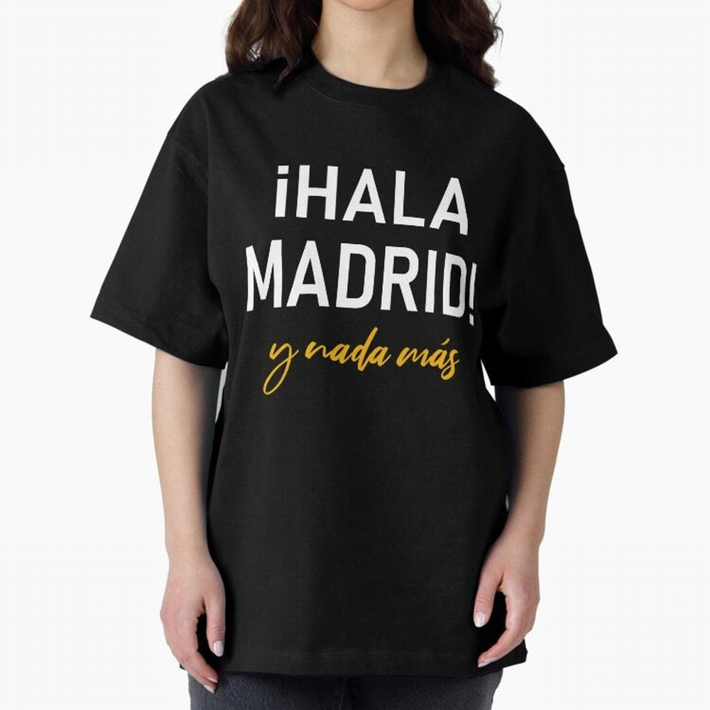 Hala Madrid Oversized T-Shirt Represent the Passion of the FIFA World Cup 2026 USA Canada Mexico Journey through Messi, CR7 and Mbappe Highlights, Portugal Pride, Retro Football Energy, Iconic Rivalries, Trophy Chase Drama and Stadium Atmosphere;