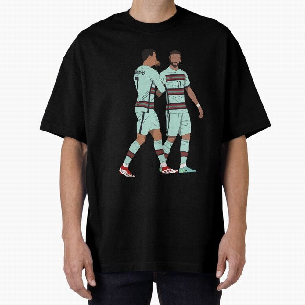 Cristiano Ronaldo & Bruno Fernandes Portugal Oversized T-Shirt Enjoy the FIFA World Cup 2026 USA Canada Mexico Journey through Haaland Highlights, Brazil Pride, Soccer Culture, Superstar Moments, National Team Dreams and Competitive Fire; Created