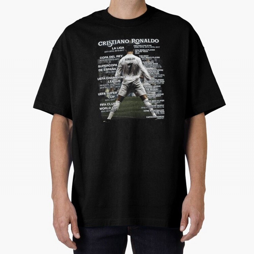 Cristiano Ronaldo Stats Oversized T-Shirt Bring Bold Fan Energy to FIFA World Cup 2026 Inspired by Cristiano Ronaldo, Haaland and CR7, France Energy, Football History, Final Match Energy, Crowd Noise and Once in a Lifetime Moments; Perfect for