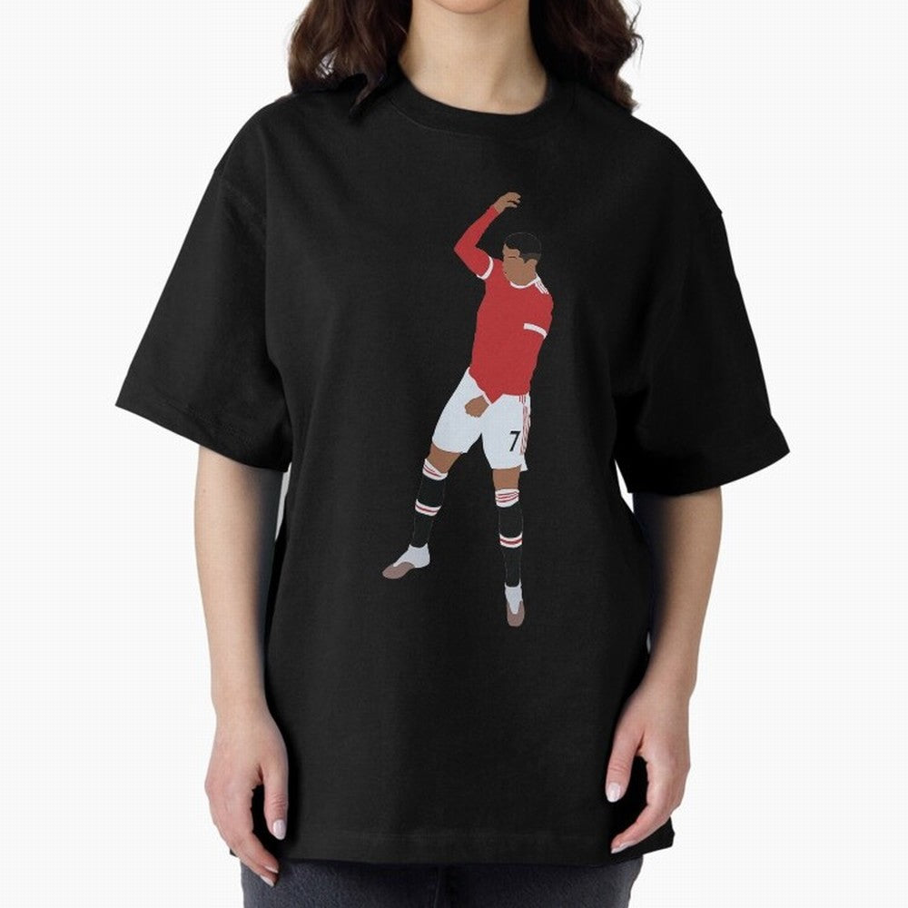 Cristiano Ronaldo 4 Oversized T-Shirt Represent Football Lovers during FIFA World Cup 2026 Spirit, Celebrating Portugal, Spain and Germany, Messi, CR7 and Mbappe, Championship Spirit, Famous Goals, Roaring Crowds and International Football Unity;