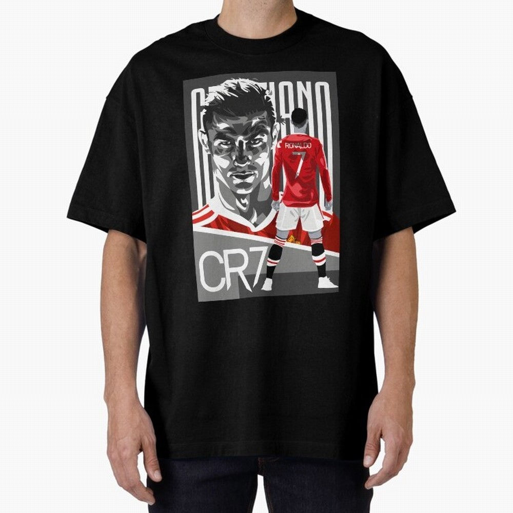 Cristiano Ronaldo In Red Oversized T-Shirt Celebrate Classic Football Spirit in Match Day Hype around FIFA World Cup 2026, Cristiano Ronaldo, Haaland and CR7, Argentina and Brazil, Global Supporter Spirit, Legendary Goals, National Colors and