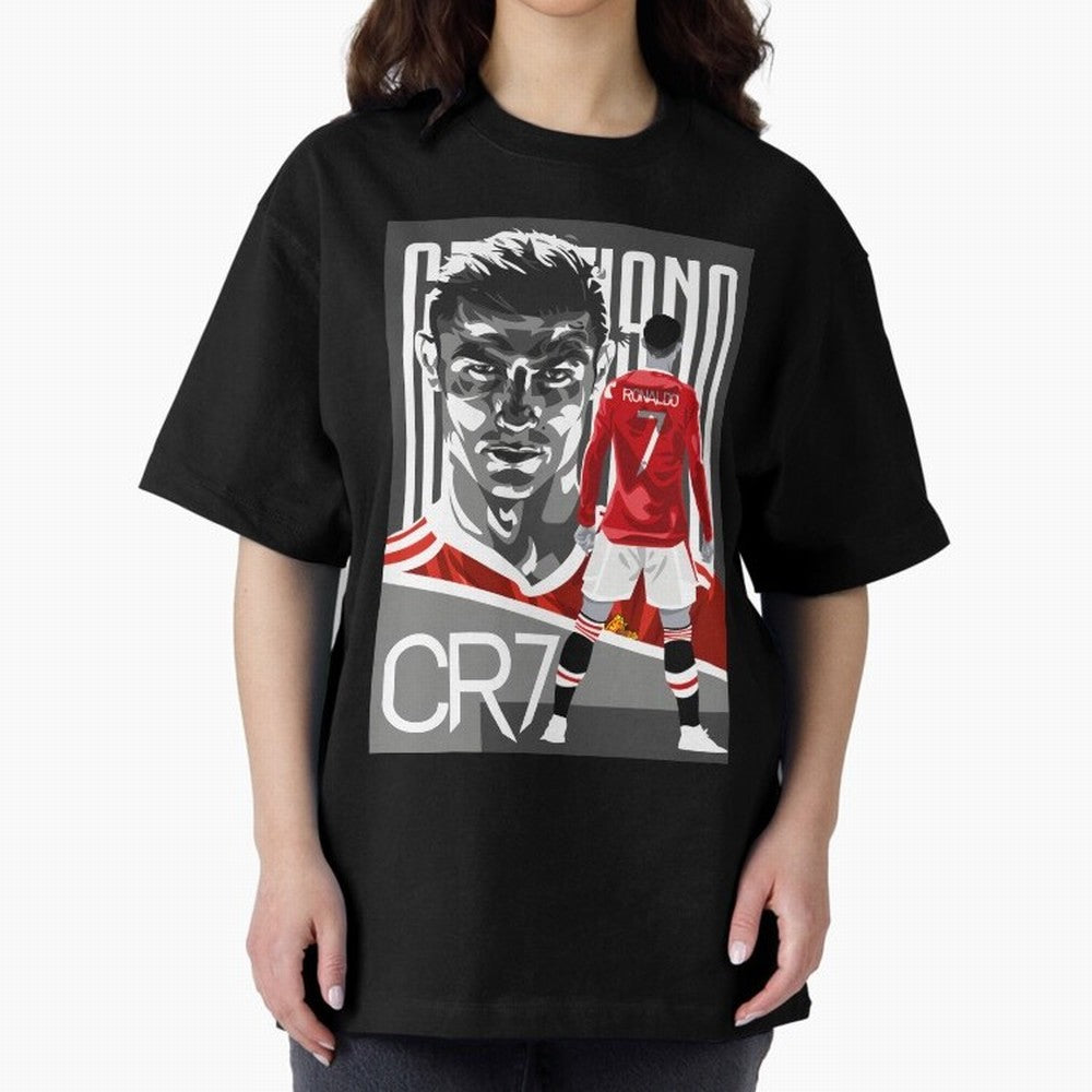 Cristiano Ronaldo In Red Oversized T-Shirt Celebrate Classic Football Spirit in Match Day Hype around FIFA World Cup 2026, Cristiano Ronaldo, Haaland and CR7, Argentina and Brazil, Global Supporter Spirit, Legendary Goals, National Colors and