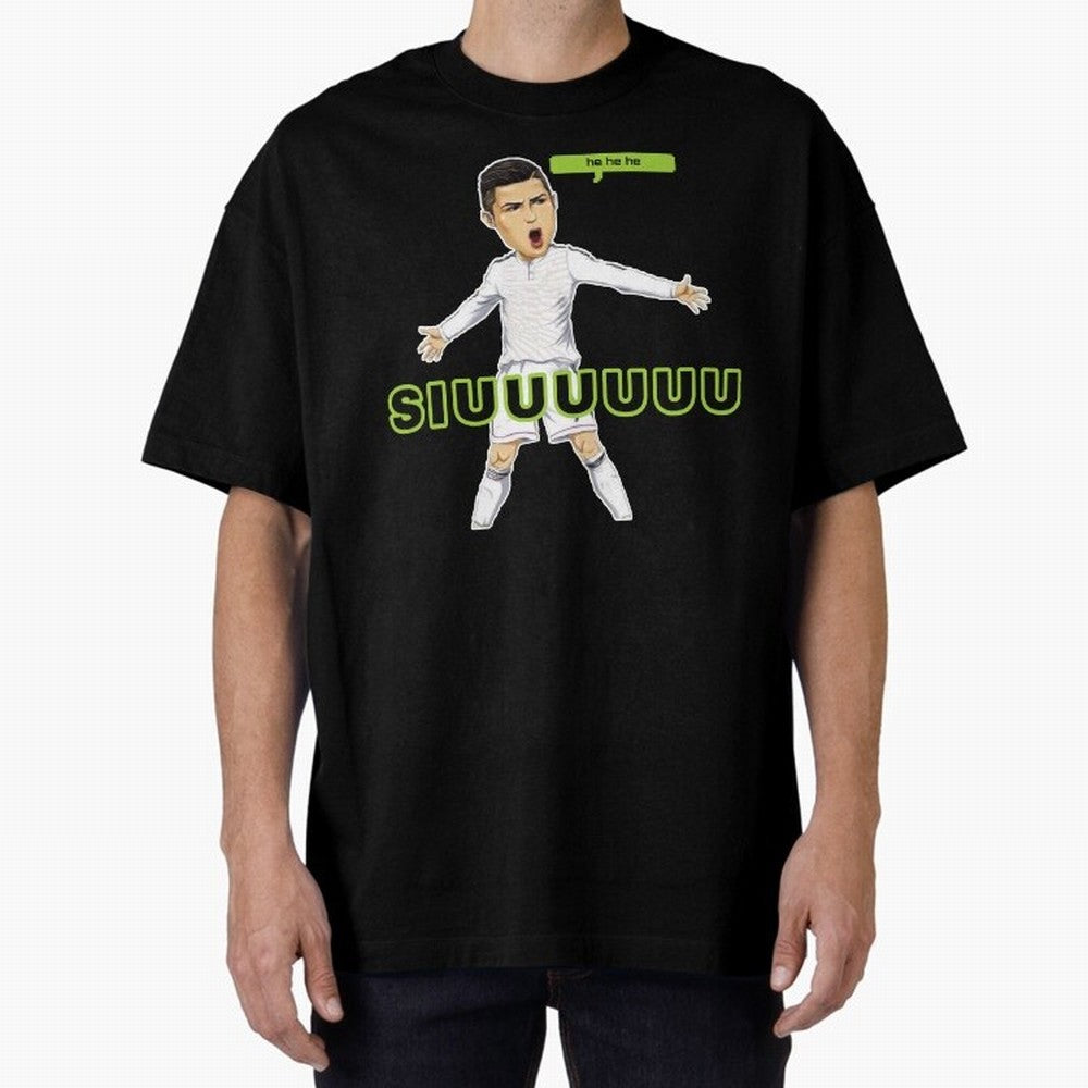 Hehehe SUIII Cristiano ronaldo Oversized T-Shirt Represent the Passion of FIFA World Cup 2026 USA Canada Mexico Spirit, with Argentina, France and Brazil, Messi, Neymar and Mbappe, Supporter Pride, Iconic Celebrations, Legendary Names and Global