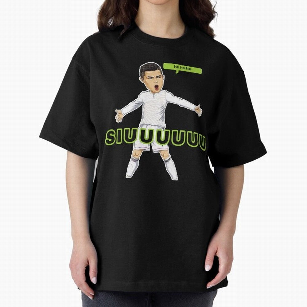Hehehe SUIII Cristiano ronaldo Oversized T-Shirt Represent the Passion of FIFA World Cup 2026 USA Canada Mexico Spirit, with Argentina, France and Brazil, Messi, Neymar and Mbappe, Supporter Pride, Iconic Celebrations, Legendary Names and Global
