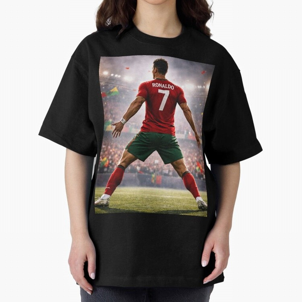 Cristiano Ronaldo Portuguese Legend Number Seven SIUUU Oversized T-Shirt Bring Trophy Dreams to the FIFA World Cup 2026 USA Canada Mexico Journey through Haaland and Mbappe Highlights, Spain Pride, Football Festival Excitement, Trophy Ambitions,