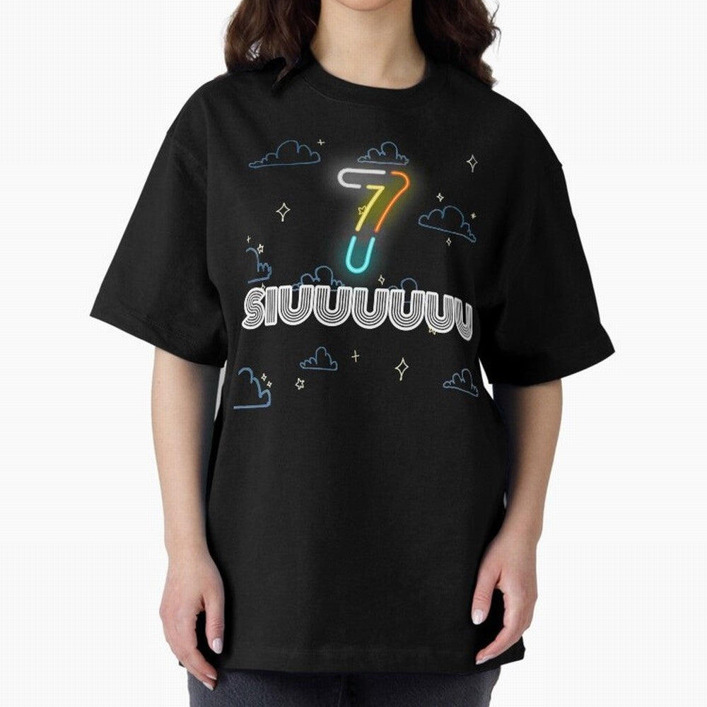 Siuuuuuu 7 CR7 goal funny Oversized T-Shirt Live the Energy of the FIFA World Cup 2026 USA Canada Mexico Journey through Messi, Neymar and Mbappe Highlights, England, France and Netherlands Pride, Supporter Pride, Iconic Celebrations, Legendary
