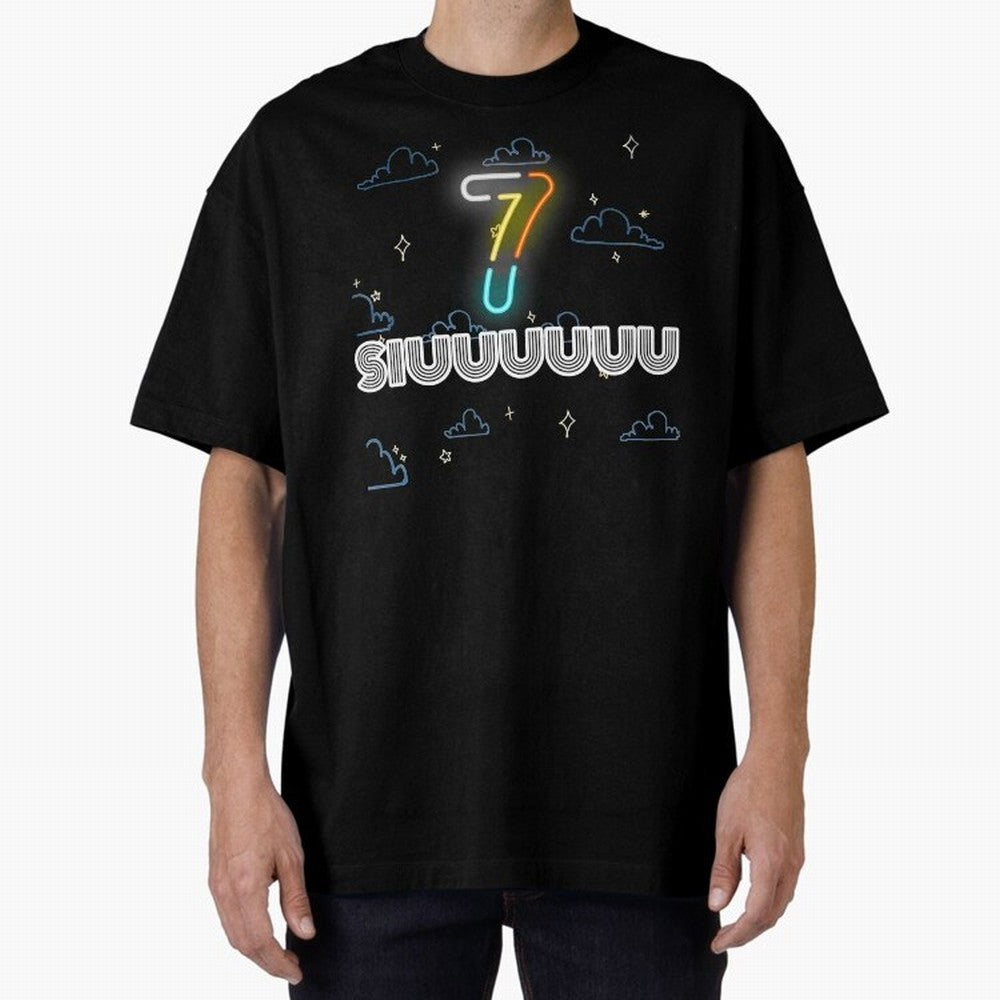 Siuuuuuu 7 CR7 goal funny Oversized T-Shirt Live the Energy of the FIFA World Cup 2026 USA Canada Mexico Journey through Messi, Neymar and Mbappe Highlights, England, France and Netherlands Pride, Supporter Pride, Iconic Celebrations, Legendary