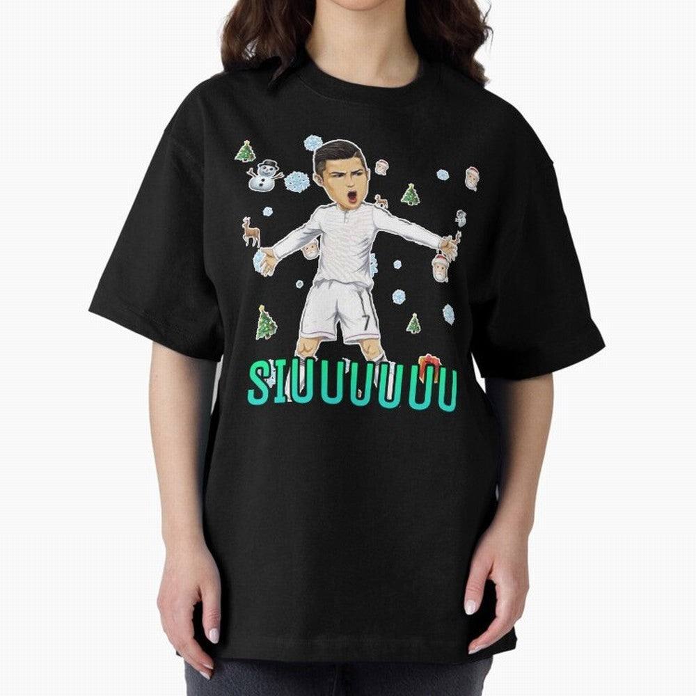 Siuuu christmas CR7 Oversized T-Shirt Carry Match Day Hype around FIFA World Cup 2026, Mbappe, Netherlands, Supporter Pride, Iconic Celebrations, Legendary Names and Global Match Day Energy; Ideal for Passionate Fans Who Love Underdog Stories,