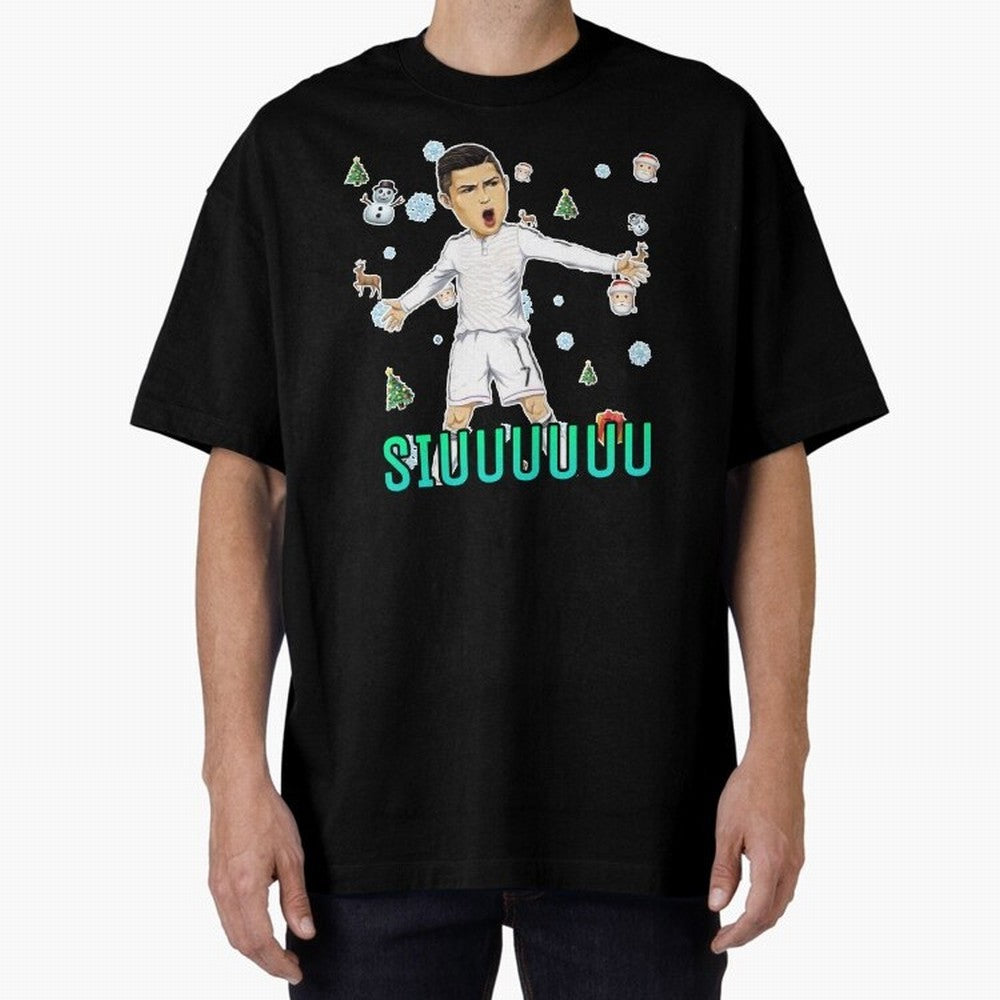 Siuuu christmas CR7 Oversized T-Shirt Carry Match Day Hype around FIFA World Cup 2026, Mbappe, Netherlands, Supporter Pride, Iconic Celebrations, Legendary Names and Global Match Day Energy; Ideal for Passionate Fans Who Love Underdog Stories,