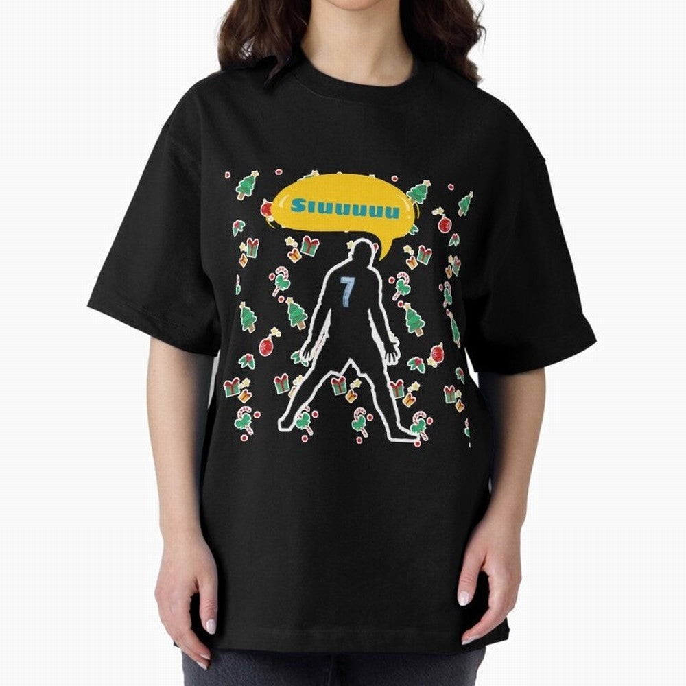 Siuuu christmas CR7 Oversized T-Shirt Show Support during FIFA World Cup 2026 Group Stage for Fans of Mbappe and Neymar and England, France and Netherlands, Bringing Supporter Pride, Iconic Celebrations, Legendary Names and Global Match Day Energy;