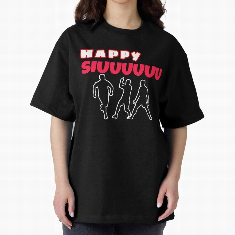 Happy siuuu CR7 goal Oversized T-Shirt Celebrate Football Dreams Across FIFA World Cup 2026 Group Stage for Fans of CR7 and Messi and England and Germany, Bringing Global Supporter Spirit, Legendary Goals, National Colors and Tournament
