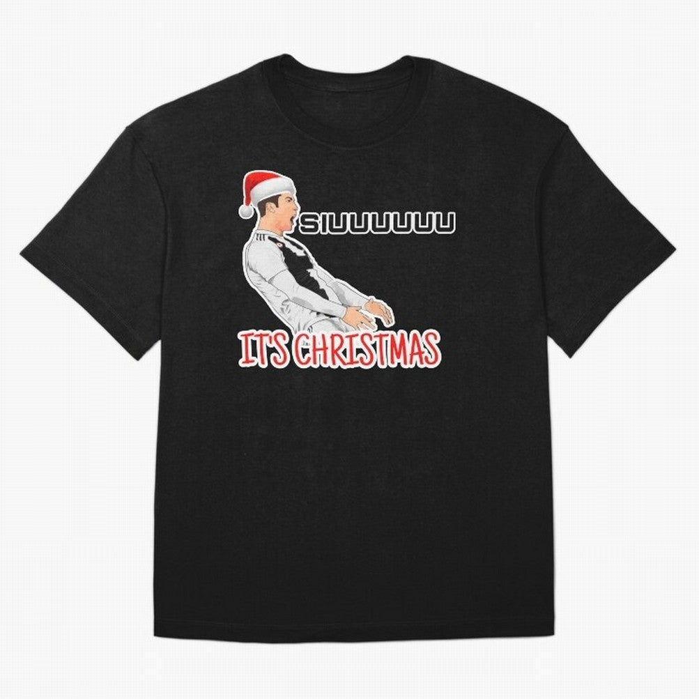 Siuuu it¡¯s Christmas CR7 funny Oversized T-Shirt Celebrate Classic Football Spirit in FIFA World Cup 2026 Filled with CR7 and Messi, England, France and Netherlands Energy, Worldwide Fan Energy, Dramatic Goals, Stadium Lights and Championship