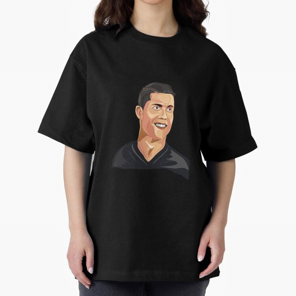 Cristiano Ronaldo Vector Art Graphics Design Oversized T-Shirt Bring Supporter Culture to the FIFA World Cup 2026 USA Canada Mexico Journey through Neymar Highlights, Argentina, France and Brazil Pride, Match Day Excitement, Supporter Culture,