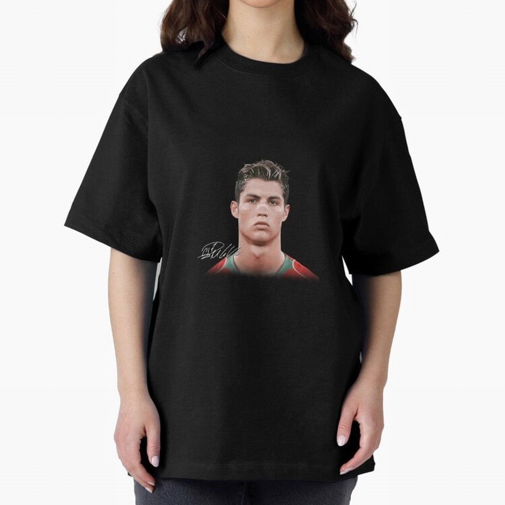 Cristiano Ronaldo Big Face Young Ronaldo Oversized T-Shirt Experience the Global Stage of FIFA World Cup 2026 Group Stage Centered on Mbappe and Neymar, England Energy, Supporter Pride, Iconic Celebrations, Legendary Names and Global Match Day