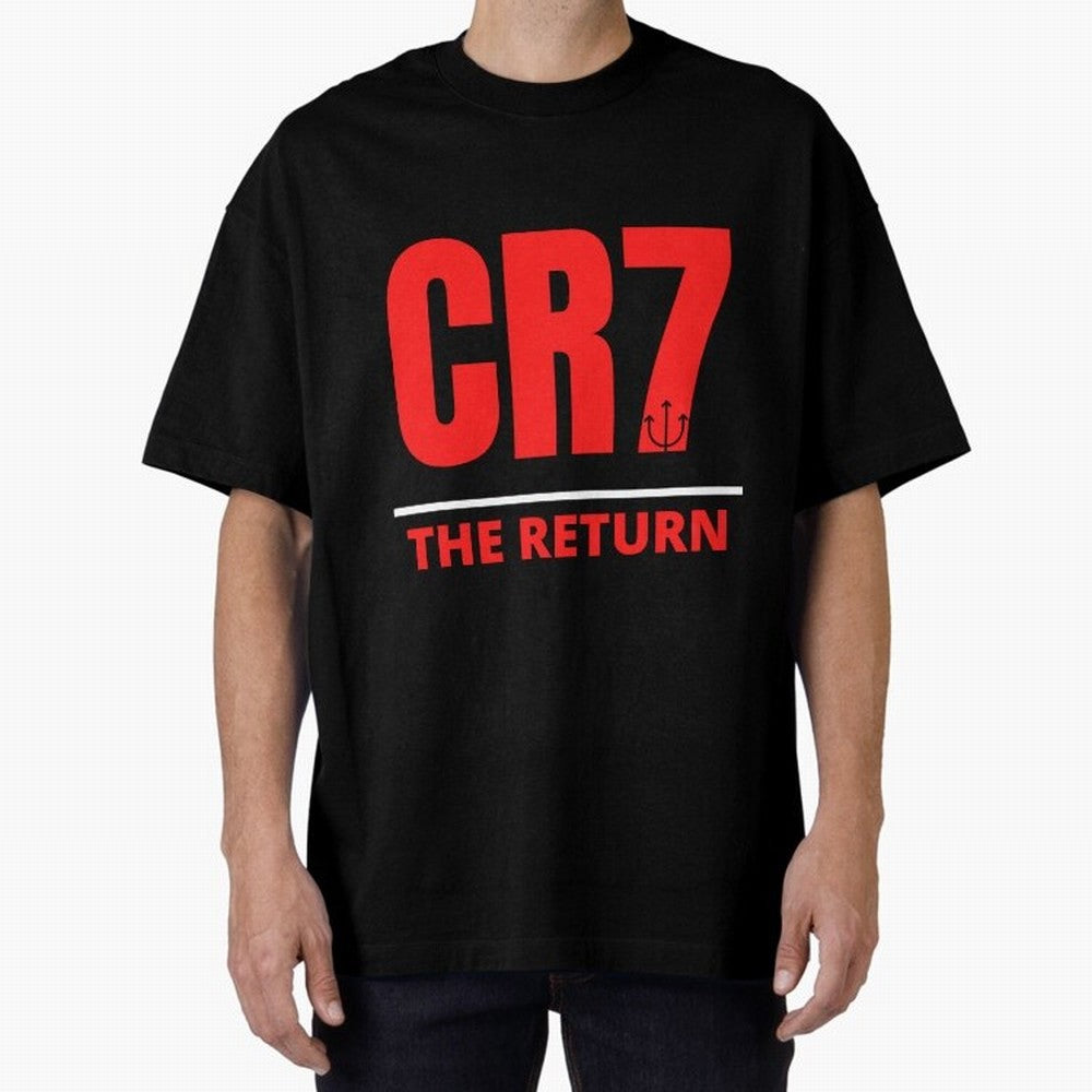 The Return of Cristiano Ronaldo to Manchester United - CR7 Oversized T-Shirt Honor Champions and Dreams in Match Day Hype around FIFA World Cup 2026, Messi, England and Germany, Vintage Soccer Flavor, Modern Football Stars, National Flags and Final