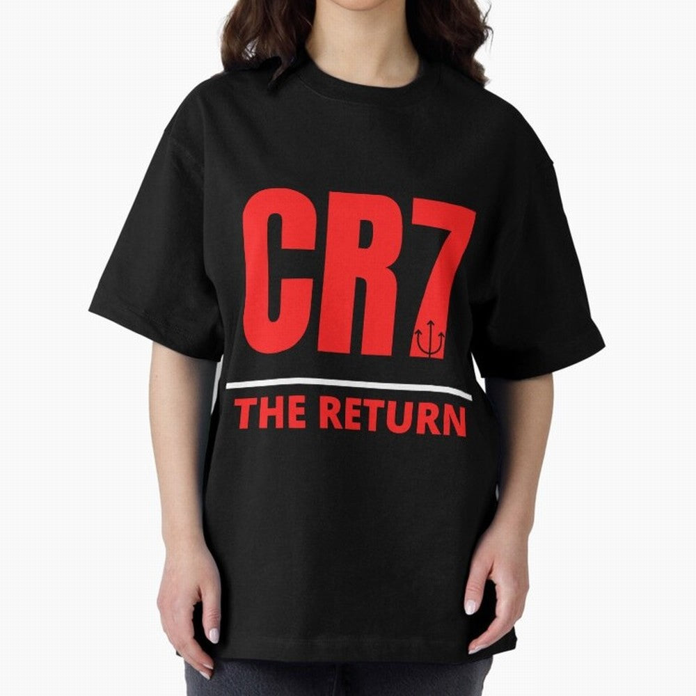 The Return of Cristiano Ronaldo to Manchester United - CR7 Oversized T-Shirt Honor Champions and Dreams in Match Day Hype around FIFA World Cup 2026, Messi, England and Germany, Vintage Soccer Flavor, Modern Football Stars, National Flags and Final