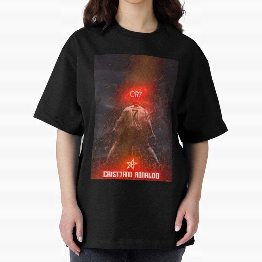 CR7 - CRISTIANO RONALDO Oversized T-Shirt Celebrate the Magic of Global Football Passion for FIFA World Cup 2026 USA Canada Mexico, Capturing Neymar, Germany, Vintage Soccer Flavor, Modern Football Stars, National Flags and Final Night Emotion;