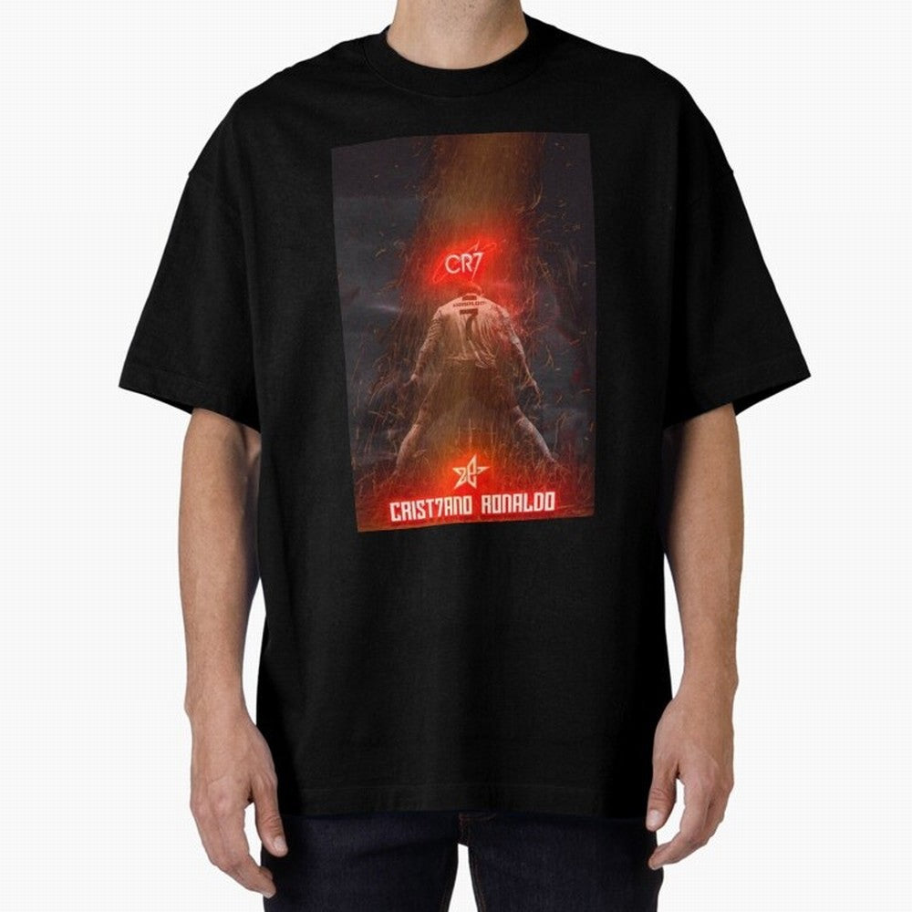 CR7 - CRISTIANO RONALDO Oversized T-Shirt Celebrate the Magic of Global Football Passion for FIFA World Cup 2026 USA Canada Mexico, Capturing Neymar, Germany, Vintage Soccer Flavor, Modern Football Stars, National Flags and Final Night Emotion;