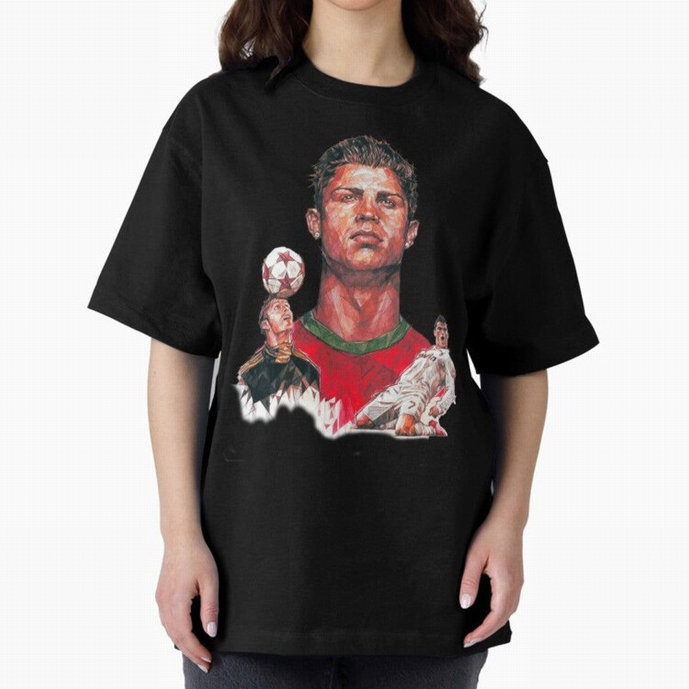 ronaldo Oversized T-Shirt Discover the FIFA World Cup 2026 USA Canada Mexico Journey through Messi, CR7 and Mbappe Highlights, France Pride, Stadium Chants, National Pride, Trophy Dreams and Unforgettable Football Memories; Ideal for Football Dads,