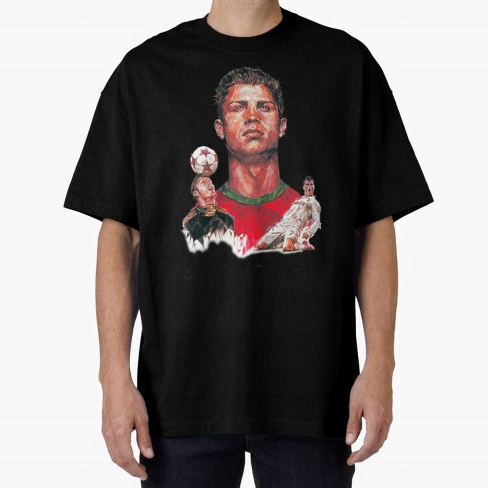 ronaldo Oversized T-Shirt Discover the FIFA World Cup 2026 USA Canada Mexico Journey through Messi, CR7 and Mbappe Highlights, France Pride, Stadium Chants, National Pride, Trophy Dreams and Unforgettable Football Memories; Ideal for Football Dads,