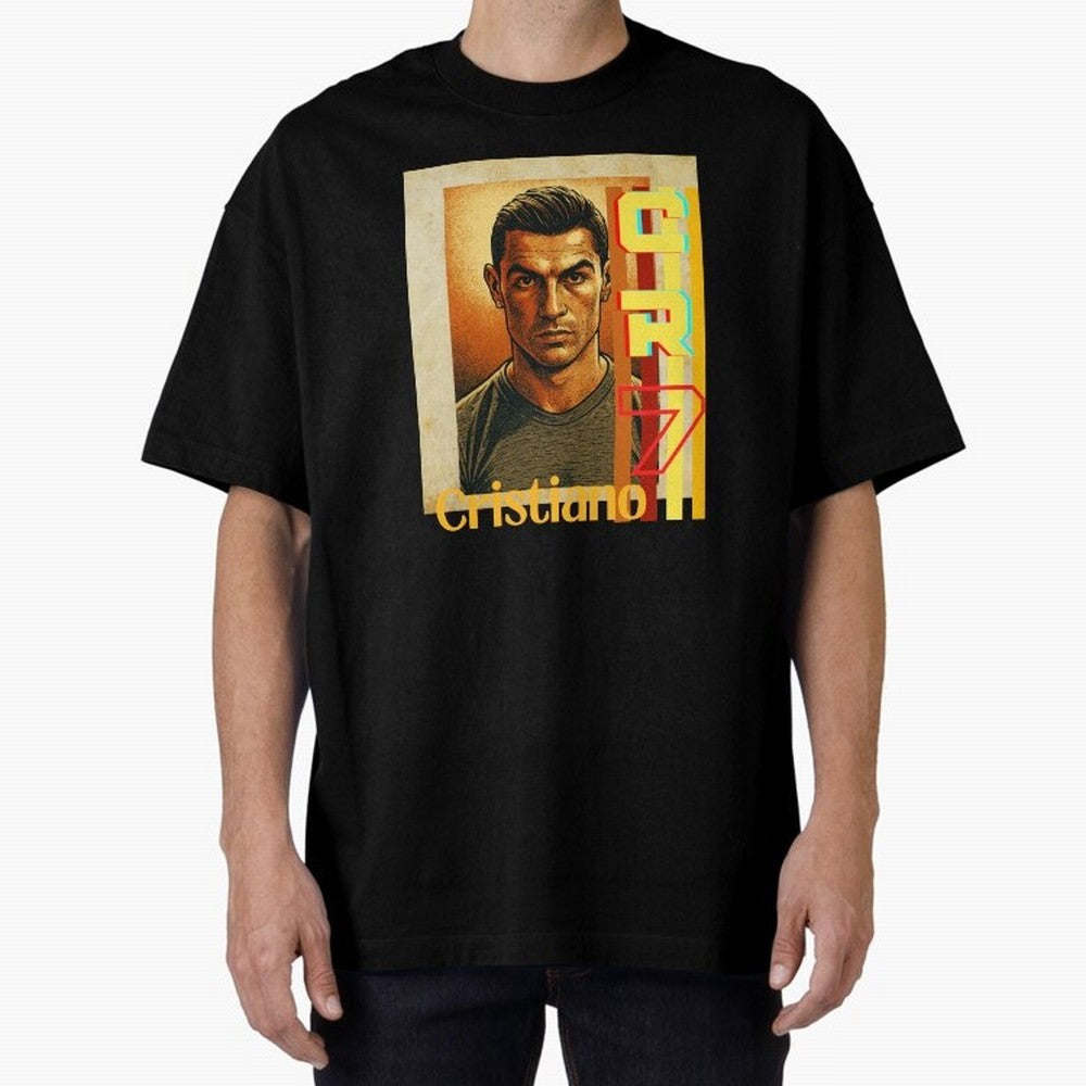Cristiano Ronaldo Oversized T-Shirt Honor Global Football Passion for FIFA World Cup 2026, Inspired by Messi and Cristiano Ronaldo, Portugal, Sports Nostalgia, International Competition, Famous Players and Unforgettable Victories; Perfect for