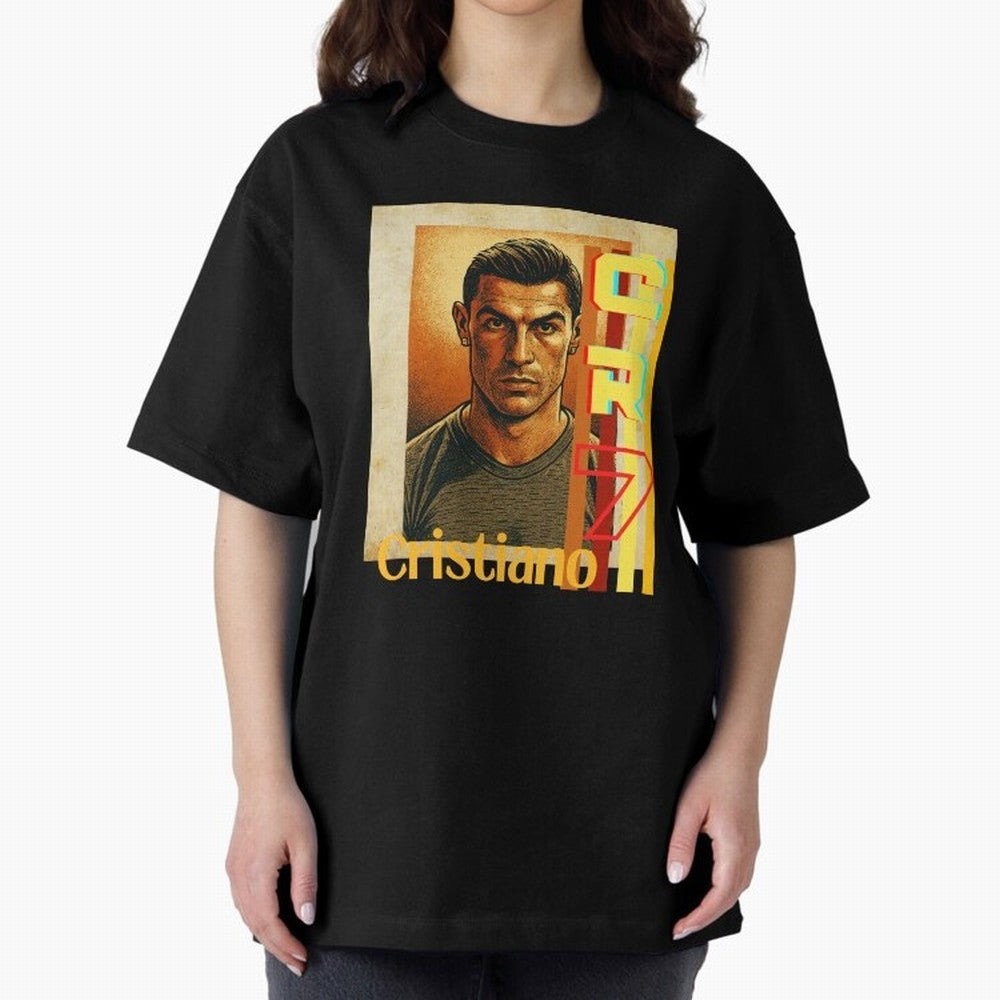Cristiano Ronaldo Oversized T-Shirt Honor Global Football Passion for FIFA World Cup 2026, Inspired by Messi and Cristiano Ronaldo, Portugal, Sports Nostalgia, International Competition, Famous Players and Unforgettable Victories; Perfect for