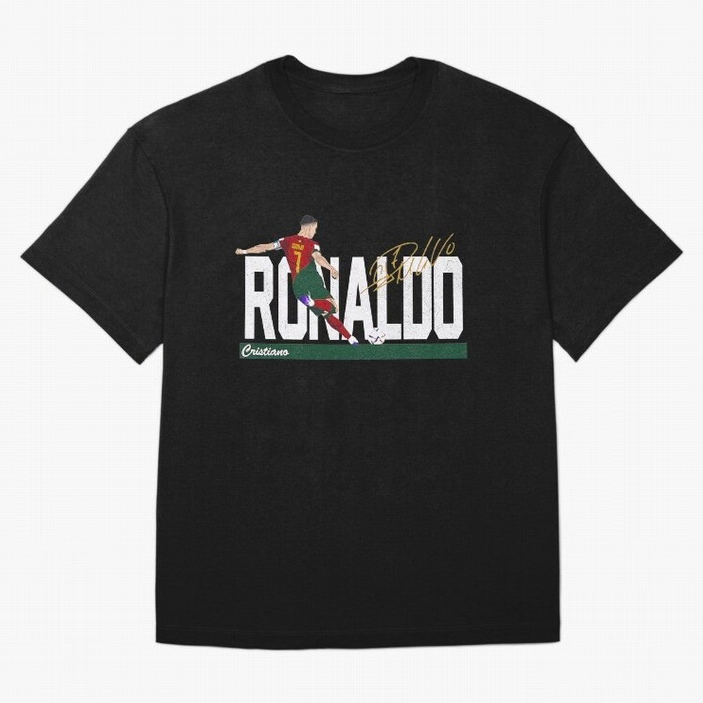 Cristiano Ronaldo Portugal Jersey -Last World Cup 2 Vintage Style Oversized T-Shirt Back Your Heroes with FIFA World Cup 2026 for Fans of Messi, CR7 and Mbappe and Portugal, Spain and Germany, Bringing Football Festival Excitement, Trophy
