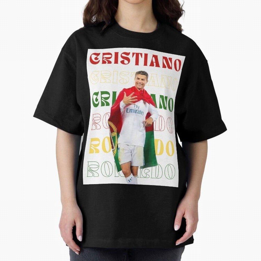 Cristiano Ronaldo designs Oversized T-Shirt Bring Match Day Fire to FIFA World Cup 2026 for Fans of CR7 and Messi and Argentina and Brazil, Bringing Fan Favorite Moments, National Team Passion, Big Match Drama and Soccer History; Built for