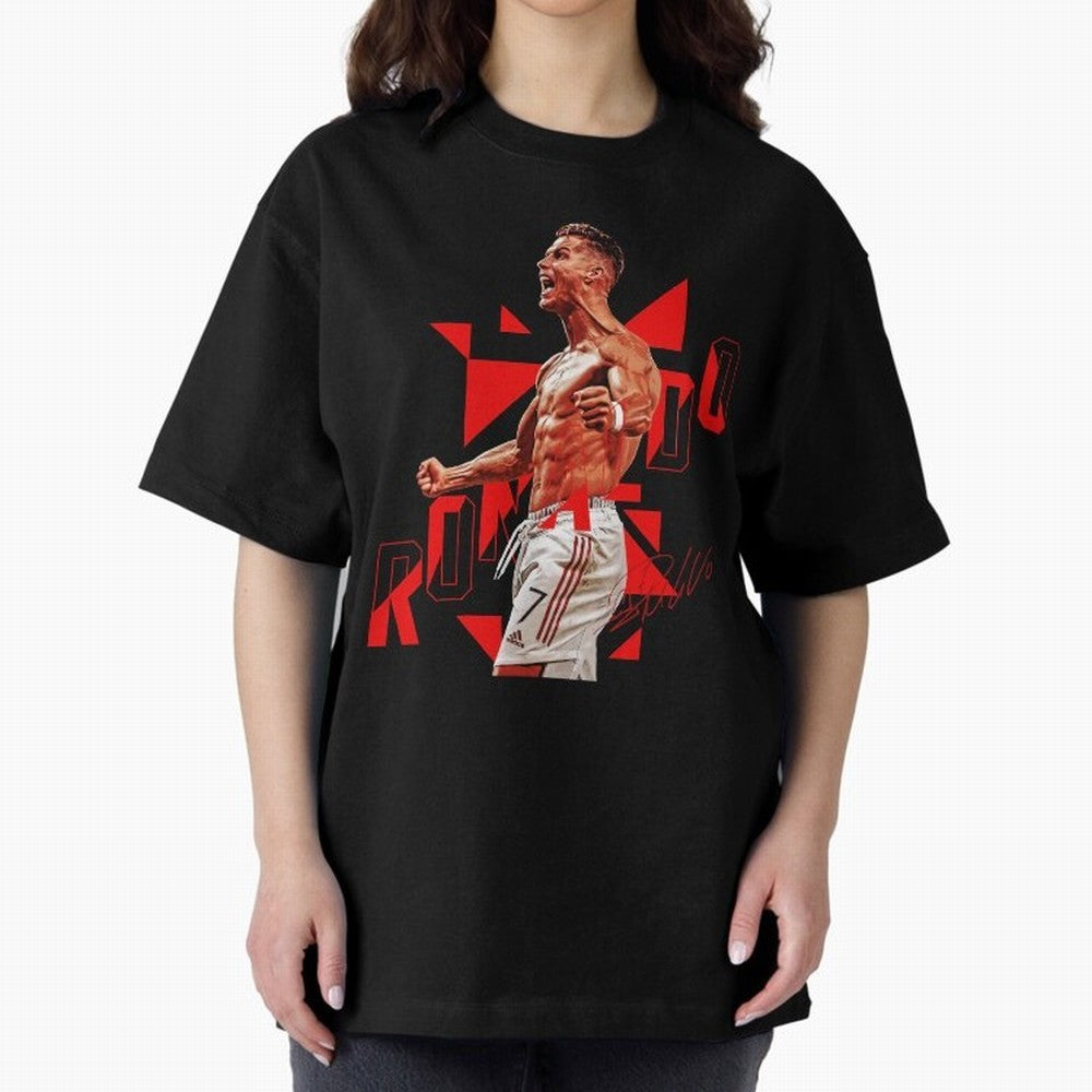 Cristiano Ronaldo Oversized T-Shirt Celebrate Golden Goal Energy in FIFA World Cup 2026 Spirit, Driven by Argentina, France and Brazil, Cristiano Ronaldo, Haaland and CR7, Goal Celebration Energy, Supporter Heritage, Football Icons and Worldwide