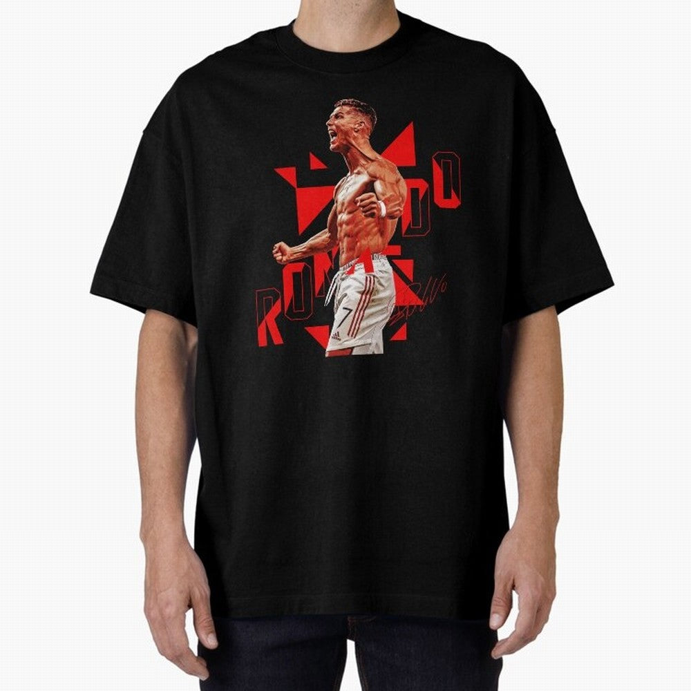 Cristiano Ronaldo Oversized T-Shirt Celebrate Golden Goal Energy in FIFA World Cup 2026 Spirit, Driven by Argentina, France and Brazil, Cristiano Ronaldo, Haaland and CR7, Goal Celebration Energy, Supporter Heritage, Football Icons and Worldwide