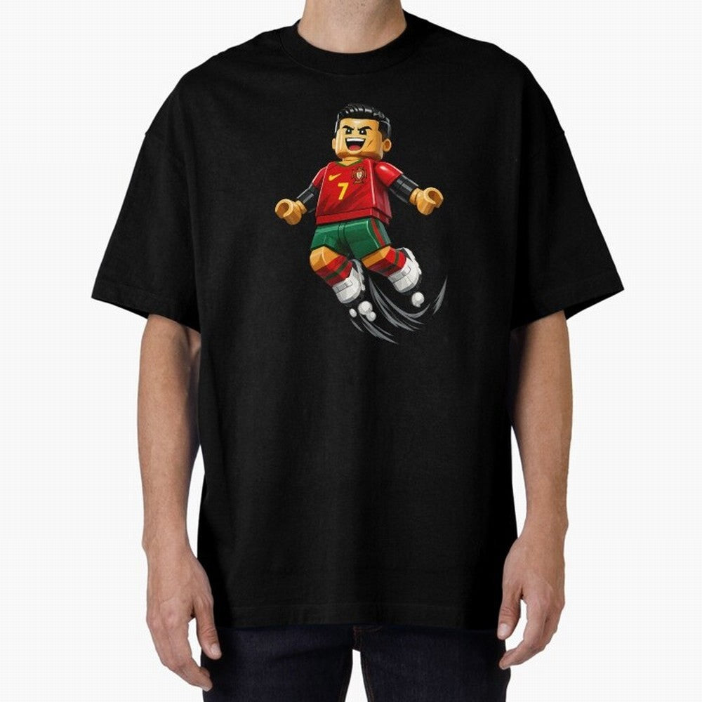 Cristiano Ronaldo. Siuuuuuu! Lego Mundial Oversized T-Shirt Share Global Football Passion for FIFA World Cup 2026 Group Stage, Driven by CR7 and Messi, Argentina and Brazil, Soccer Culture, Superstar Moments, National Team Dreams and Competitive