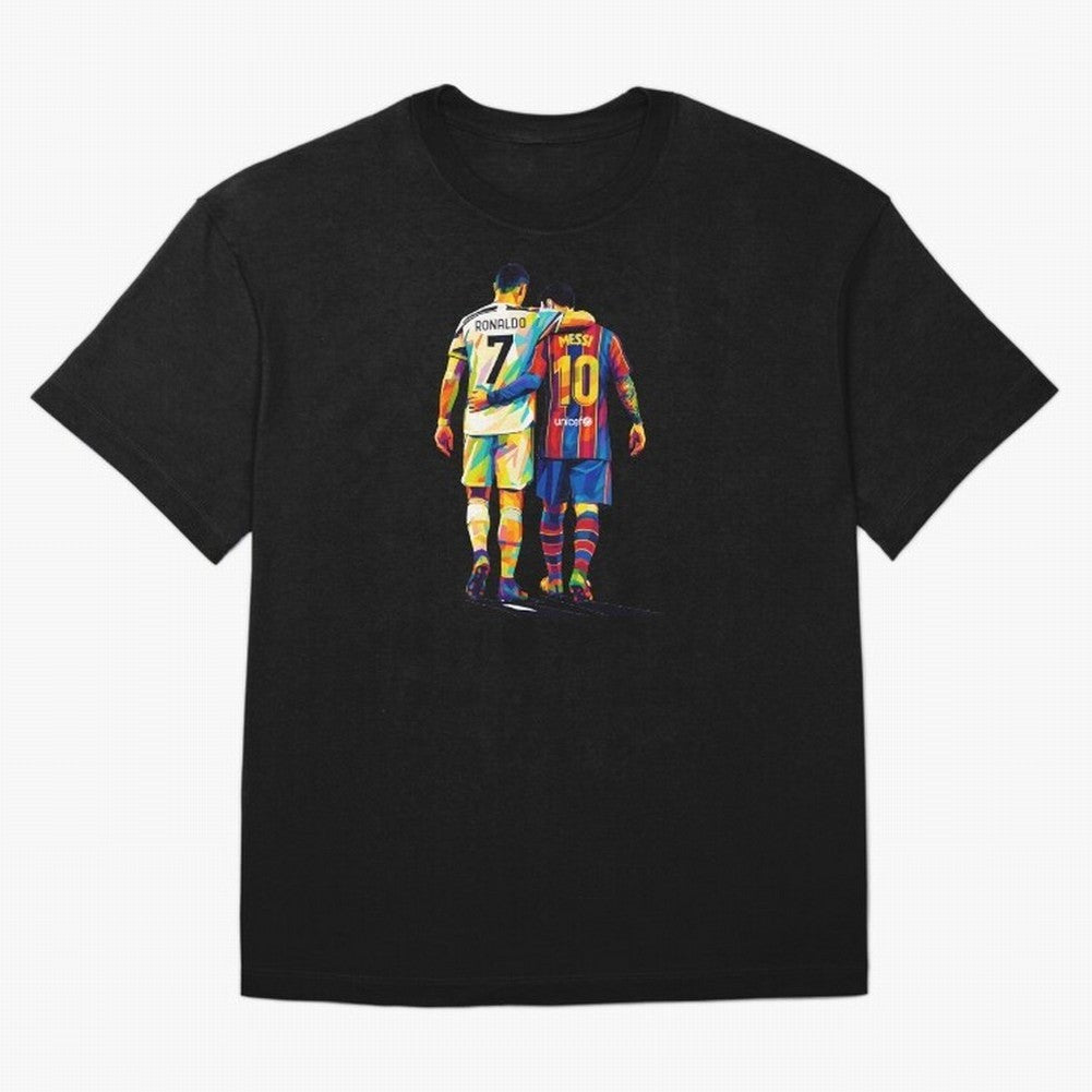 Cristiano Ronaldo And Messi Wpap Art Oversized T-Shirt Bring Match Day Fire to the FIFA World Cup 2026 USA Canada Mexico Journey through Haaland and Mbappe Highlights, Germany Pride, Football History, Final Match Energy, Crowd Noise and Once in a