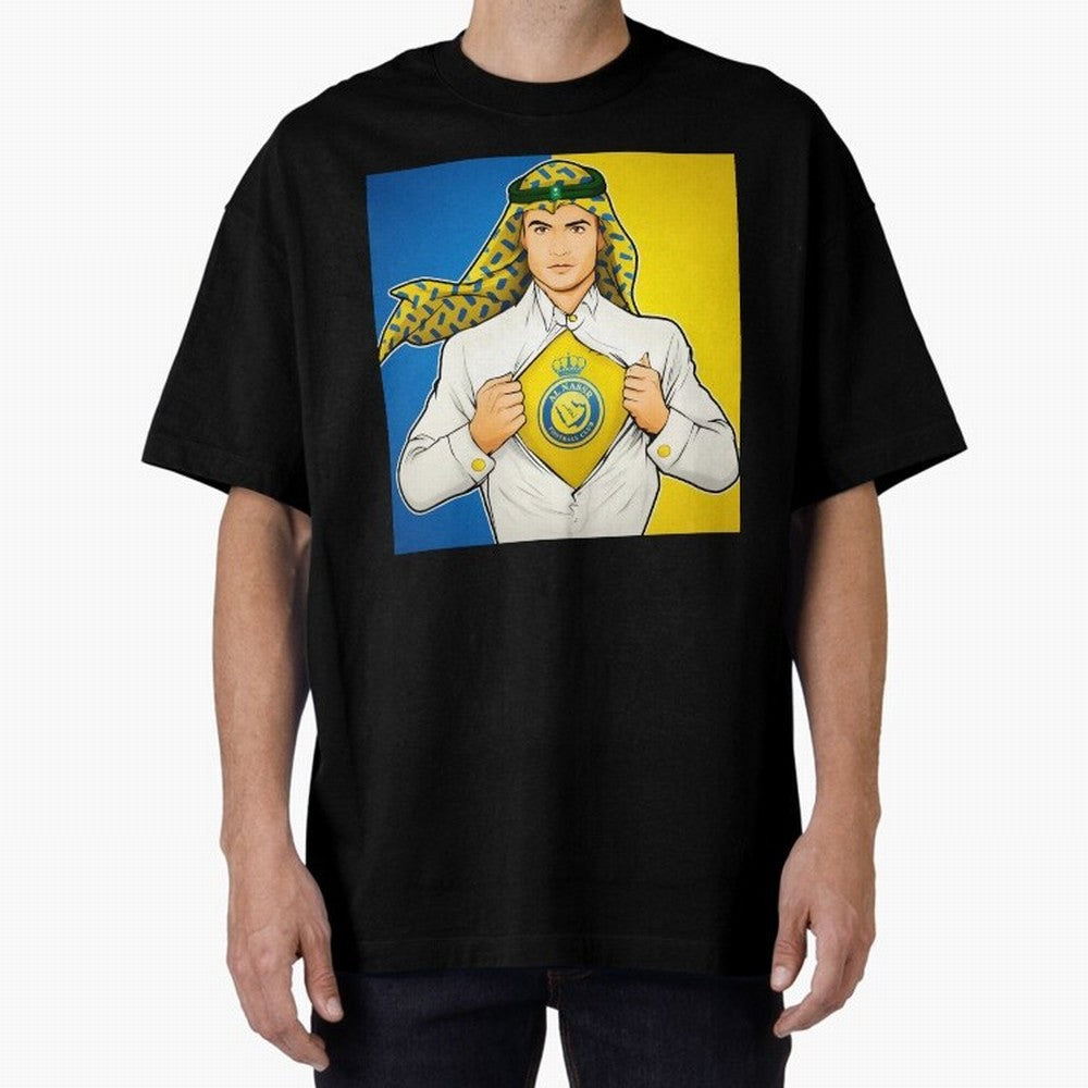 Al Nassr Cr7 Oversized T-Shirt Share FIFA World Cup 2026 USA Canada Mexico for Fans of CR7 and Argentina, France and Brazil, Bringing Football Festival Excitement, Trophy Ambitions, Country Rivalries and Star Player Buzz; Perfect for People Who